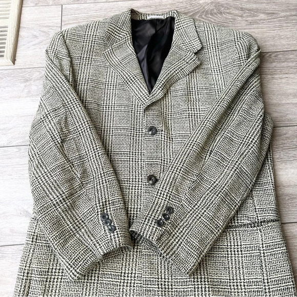 Vintage Bellissimo Hill Wool Blend Plaid Blazer Union Made in Canada - Picture 7 of 16
